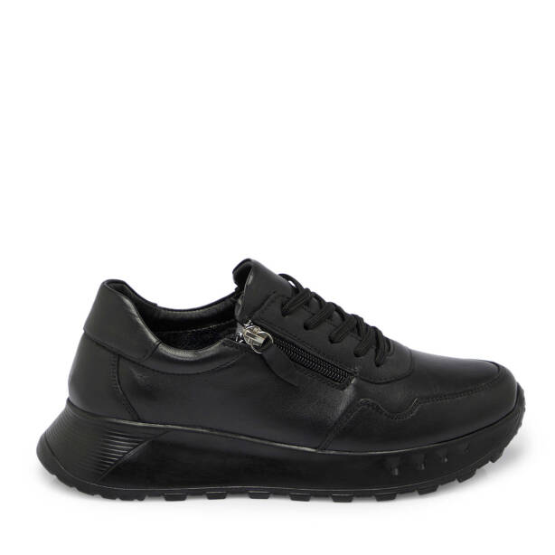 Siyah Deri Kadın Sneaker - K25S1AY68230-A23 - 3