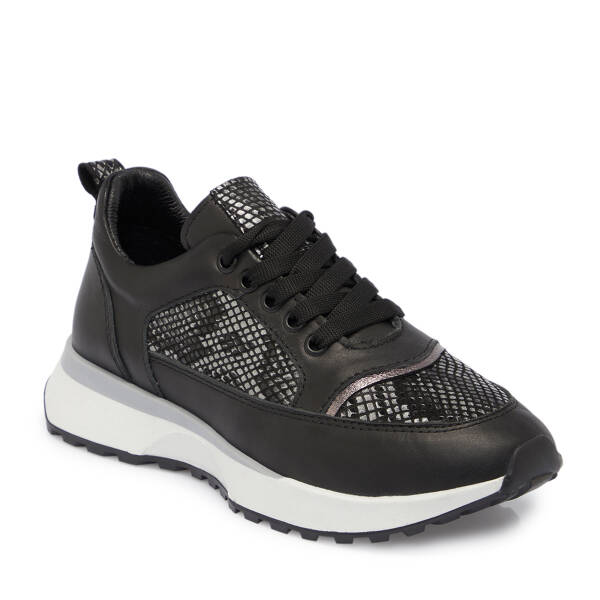 Siyah Deri Kadın Sneaker - K25S1AY68231-A23 - 1