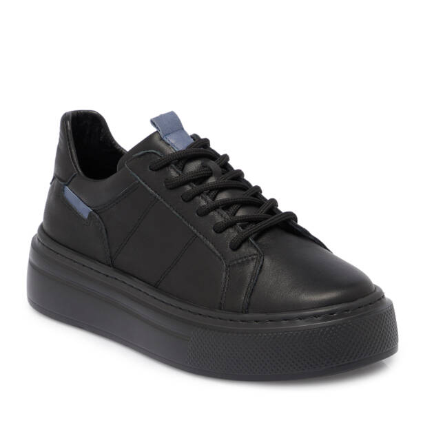 Siyah Deri Kadın Sneaker - K25S1AY68307-A23 