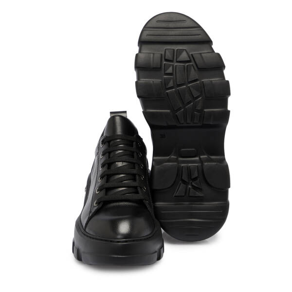 Siyah Deri Kadın Sneaker - K25S1AY68316-A23 - 4