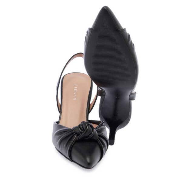 Siyah Deri Kadın Stiletto - K24I1AY67169-A55 - Tergan