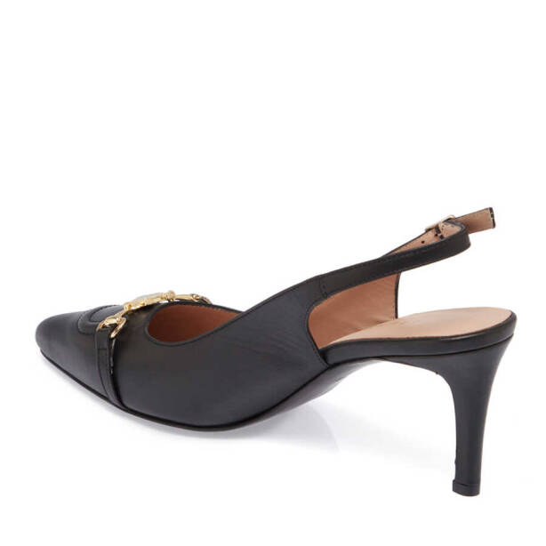 Siyah Deri Kadın Stiletto - K24I1AY67173-A55 - 2