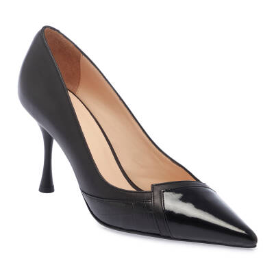  Siyah Deri Kadın Stiletto - K24I1AY67182-A55 - 1