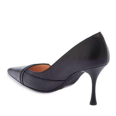  Siyah Deri Kadın Stiletto - K24I1AY67182-A55 - 2