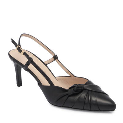  Siyah Deri Kadın Stiletto - K24I1AY67188-A55 - 1