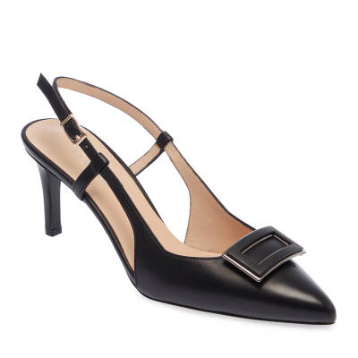  Siyah Deri Kadın Stiletto - K24I1AY67189-A23 - 1