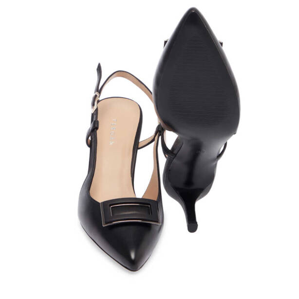 Siyah Hakiki Deri Kadın Stiletto - K24I1AY67189-A23 - 4