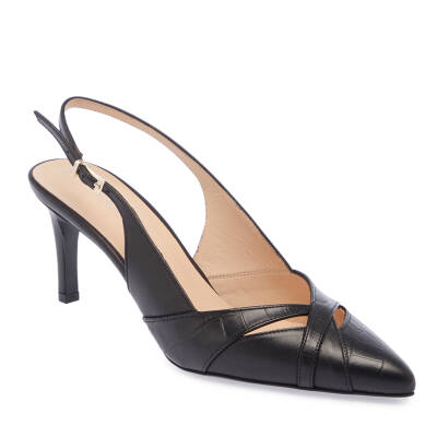 Siyah Deri Kadın Stiletto - K24I1AY67190-A55 