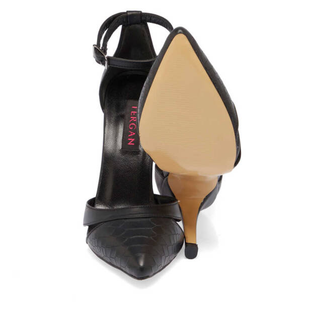 Siyah Deri Kadın Stiletto - K24I1AY67289-A23 - 4