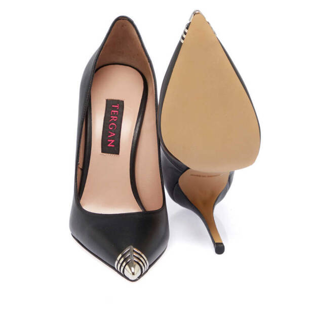 Siyah Deri Kadın Stiletto - K24I1AY67390-A23 - 4