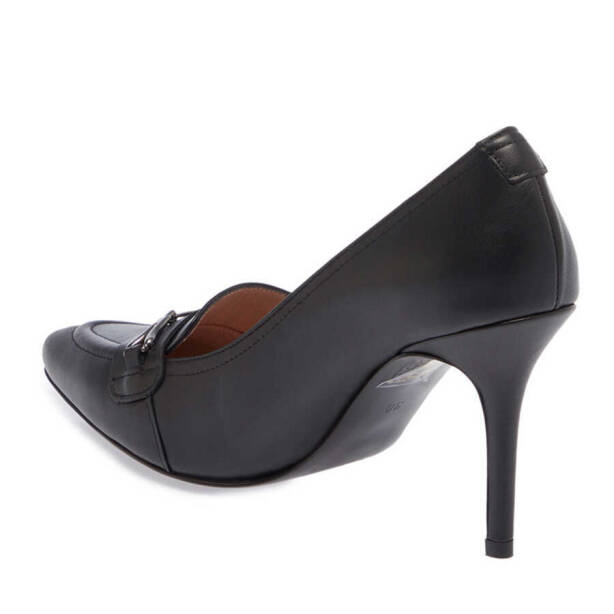 Siyah Deri Kadın Stiletto - K24I1AY67465-A23 - 2