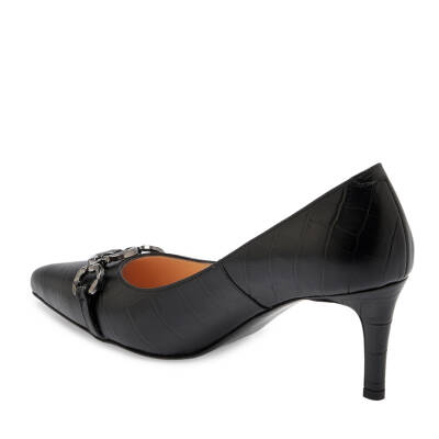 Siyah Deri Kadın Stiletto - K24S1AY67605-H44 - 2