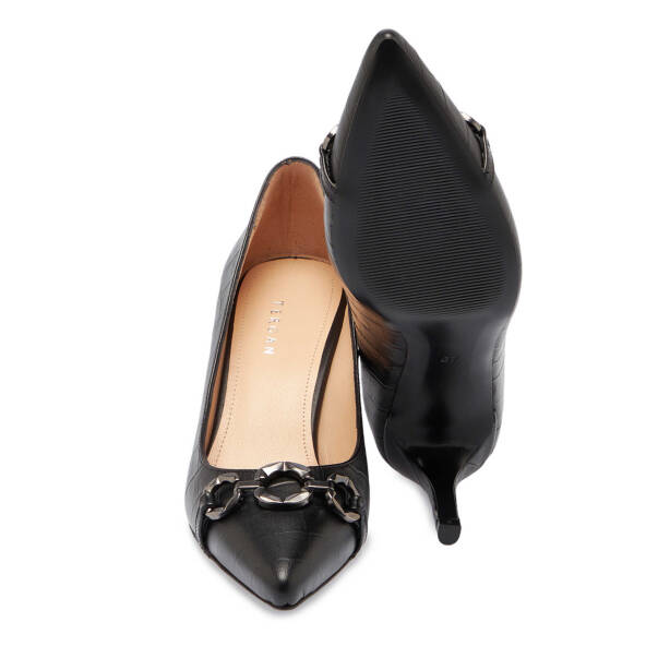 Siyah Deri Kadın Stiletto - K24S1AY67605-H44 - 4
