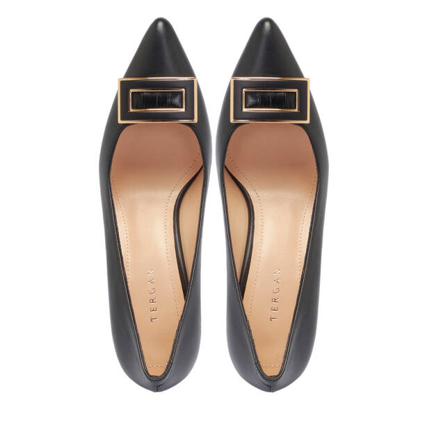 Siyah Deri Kadın Stiletto - K25I1AY67799-A23 - 5