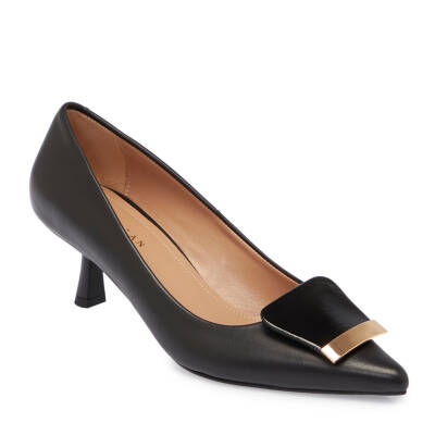 Siyah Deri Kadın Stiletto - K25S1AY68127-A23 - 1