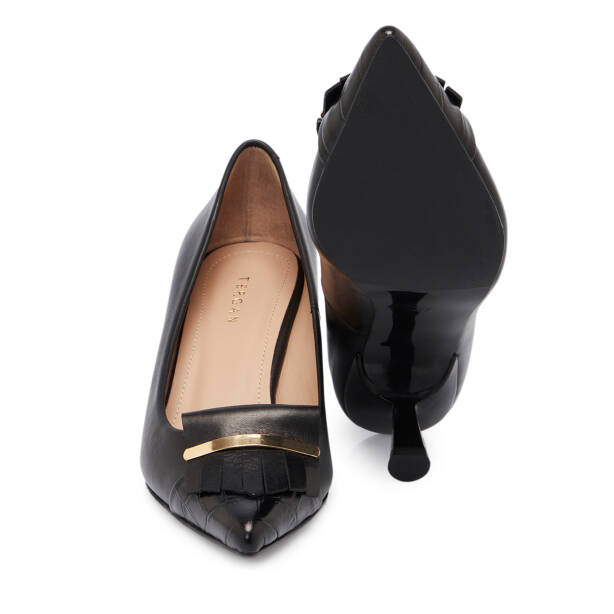 Siyah Deri Kadın Stiletto - K25S1AY68135-A23 - 4
