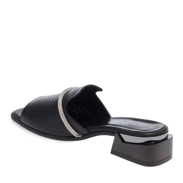 Siyah Deri Kadın Terlik - K24Y1TR67110-A23 - 2