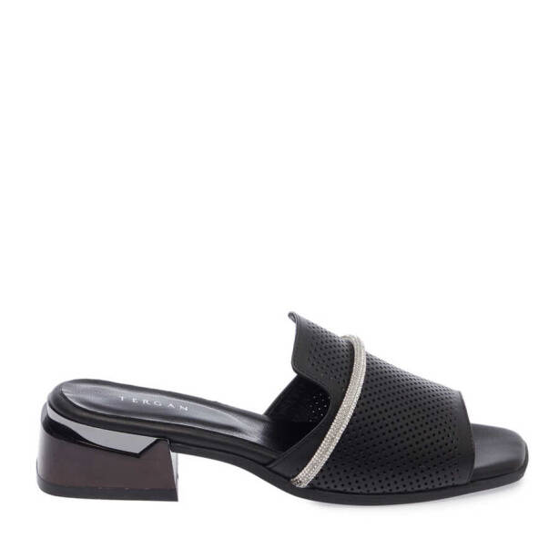 Siyah Deri Kadın Terlik - K24Y1TR67110-A23 - 3