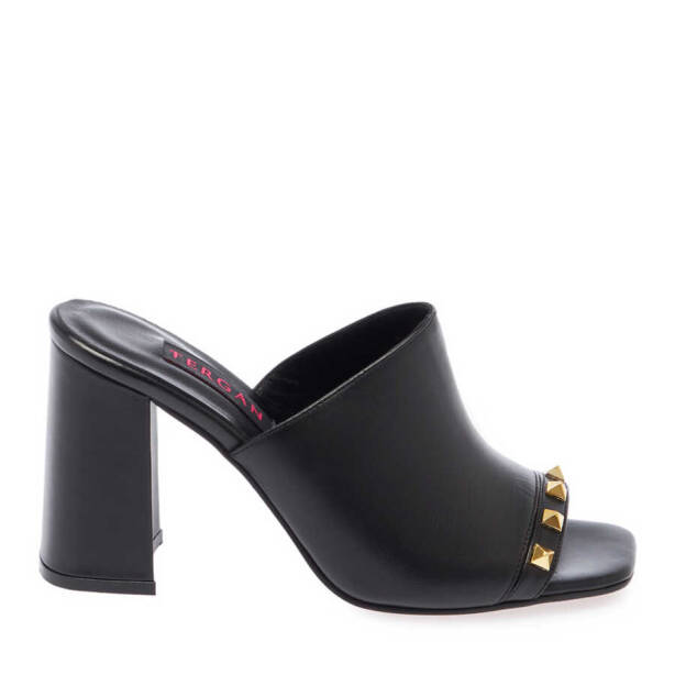 Siyah Deri Kadın Terlik - K24Y1TR67254-A23 - 3