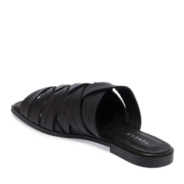 Siyah Deri Kadın Terlik - K24Y1TR67421-A23 - 2