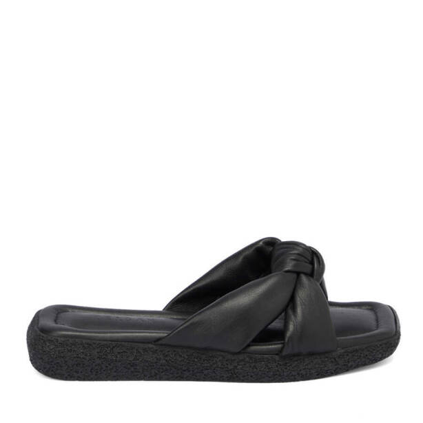 Siyah Hakiki Deri Kadın Terlik - K24Y1TR67432-A23 