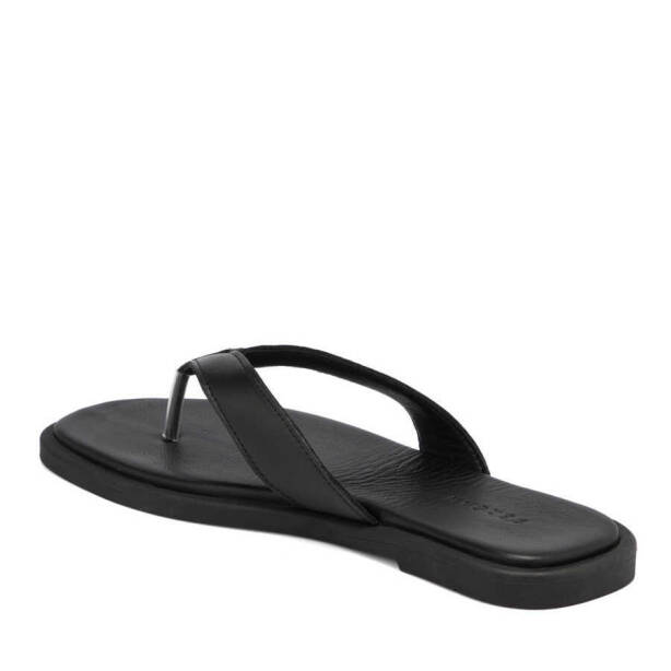 Siyah Hakiki Deri Kadın Terlik - K24Y1TR67437-A23 - 3