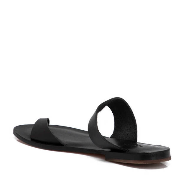 Siyah Hakiki Deri Kadın Terlik - K24Y1TR67444-A23 - 3