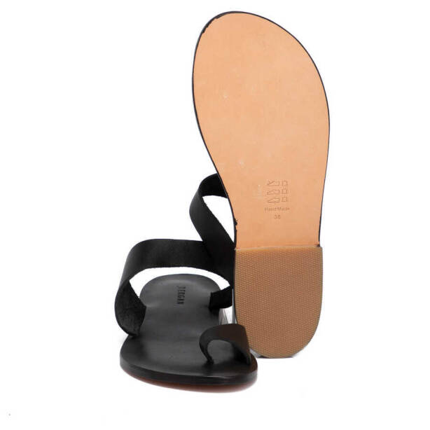 Siyah Hakiki Deri Kadın Terlik - K24Y1TR67444-A23 - 4