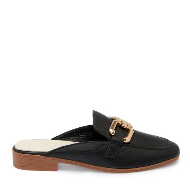 Siyah Deri Kadın Terlik - K24Y1TR67459-A23 - 3