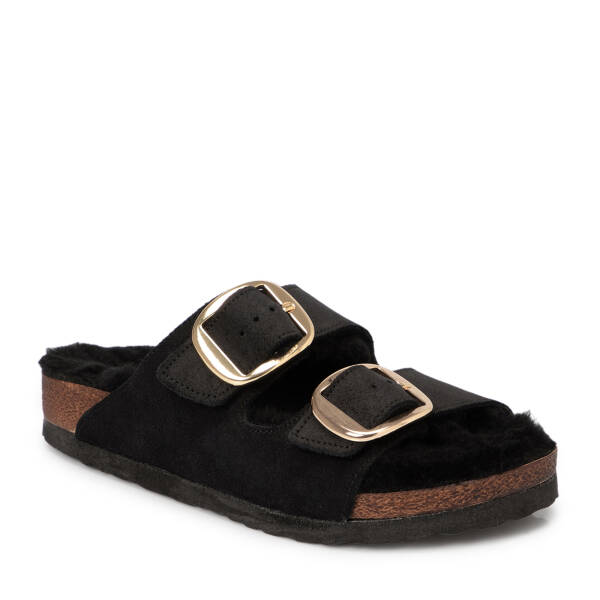 Siyah Deri Kadın Terlik - K25S1TR68375-A01 - 1