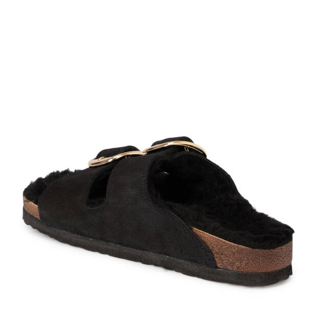 Siyah Deri Kadın Terlik - K25S1TR68375-A01 - 2