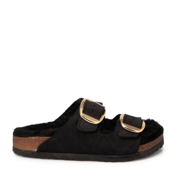 Siyah Deri Kadın Terlik - K25S1TR68375-A01 - 3