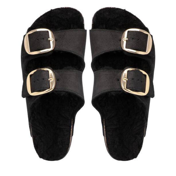 Siyah Deri Kadın Terlik - K25S1TR68375-A01 - 5