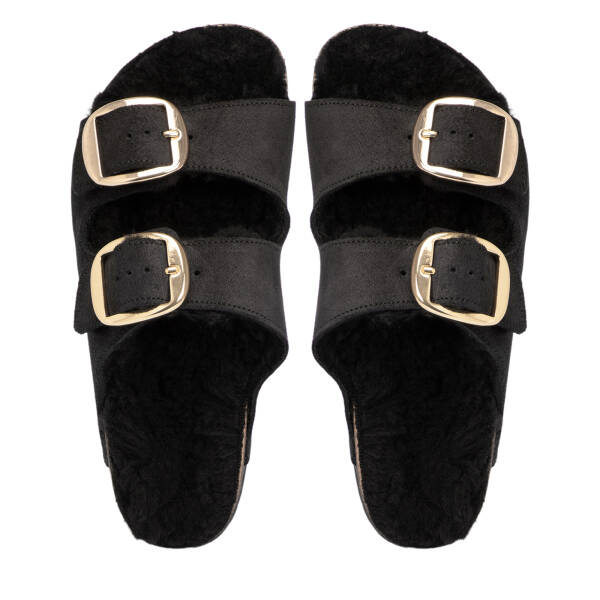 Siyah Deri Kadın Terlik - K25S1TR68375-A01 - 5