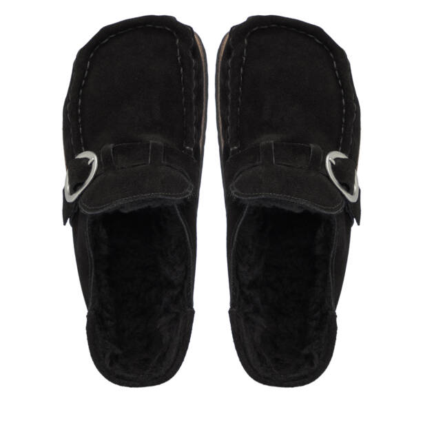 Siyah Hakiki Süet Deri Kadın Terlik - K25S1TR68376-A01 - 5