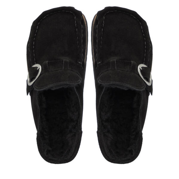 Siyah Hakiki Süet Deri Kadın Terlik - K25S1TR68376-A01 - 5