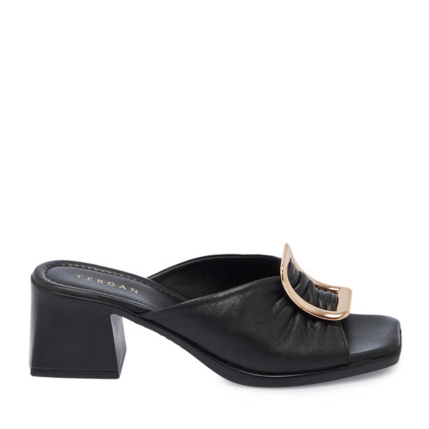 Siyah Hakiki Deri Kadın Terlik - K25Y1TR67757-A23 