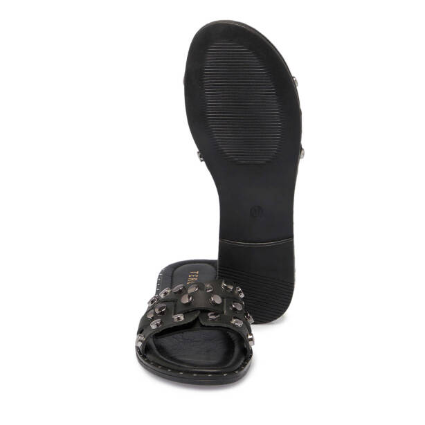 Siyah Deri Kadın Terlik - K25Y1TR67782-A23 - Tergan