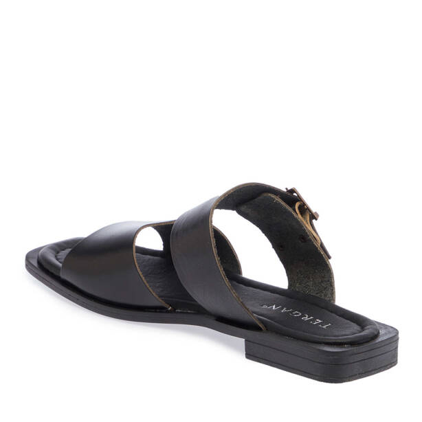 Siyah Hakiki Deri Kadın Terlik - K25Y1TR67785-A23 - 3