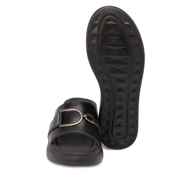 Siyah Hakiki Deri Kadın Terlik - K25Y1TR67787-A23 - 4