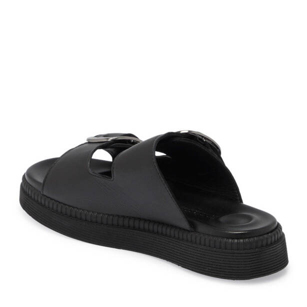 Siyah Hakiki Deri Kadın Terlik - K25Y1TR67793-A23 - 2