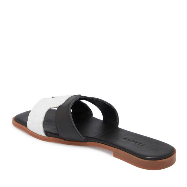 Siyah Hakiki Deri Kadın Terlik - K25Y1TR67887-A23 - 2