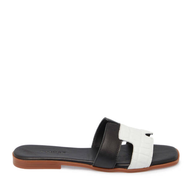 Siyah Hakiki Deri Kadın Terlik - K25Y1TR67887-A23 - 3