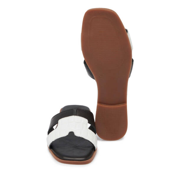 Siyah Hakiki Deri Kadın Terlik - K25Y1TR67887-A23 - 4