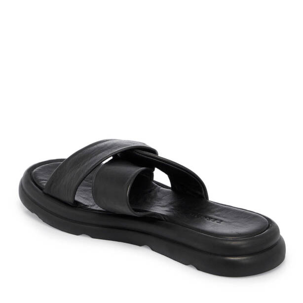 Siyah Hakiki Deri Kadın Terlik - K25Y1TR67893-A23 - 3