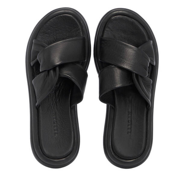 Siyah Hakiki Deri Kadın Terlik - K25Y1TR67893-A23 - 5