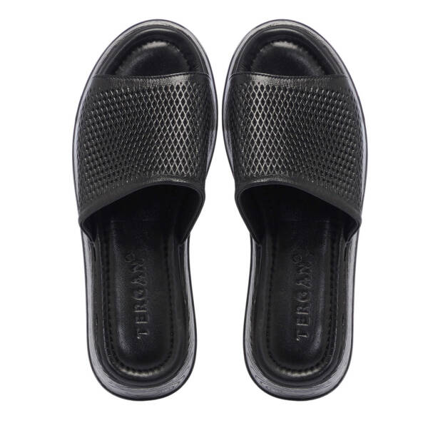 Siyah Hakiki Deri Kadın Terlik - K25Y1TR67925-A23 - 5