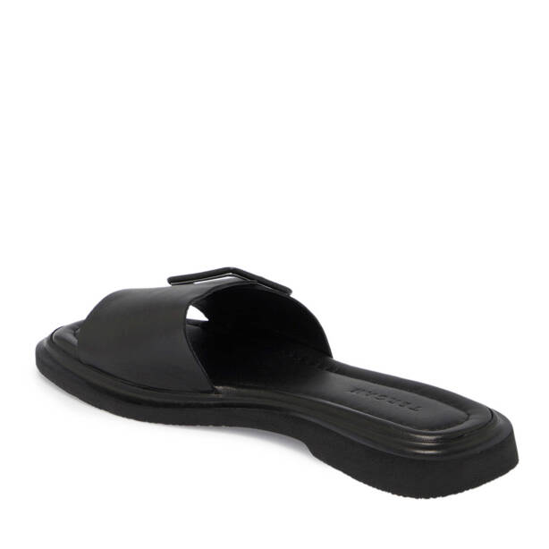 Siyah Hakiki Deri Kadın Terlik - K25Y1TR67975-A23 - 3