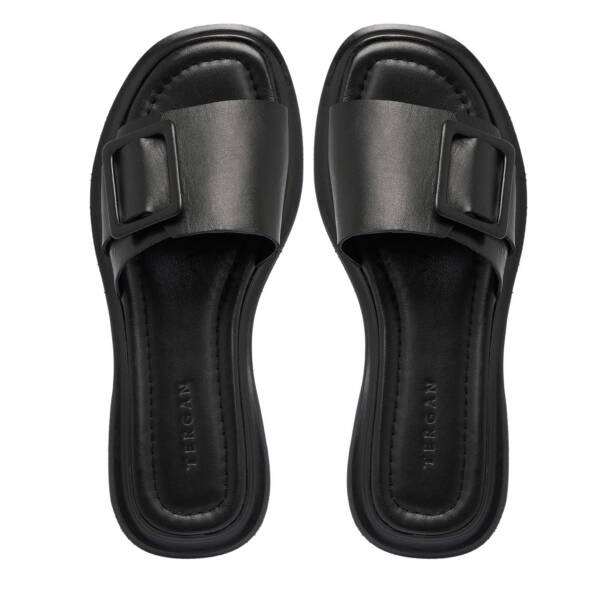 Siyah Hakiki Deri Kadın Terlik - K25Y1TR67975-A23 - 5