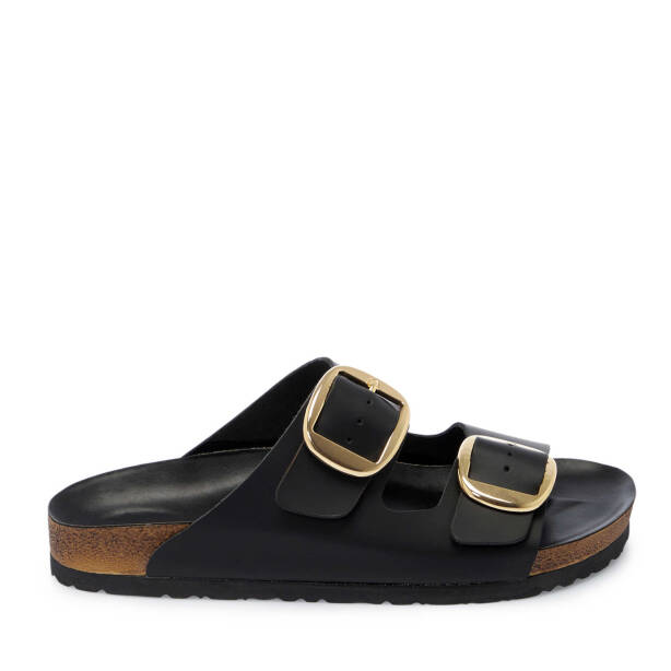 Siyah Hakiki Deri Kadın Terlik - K25Y1TR67999-A23 